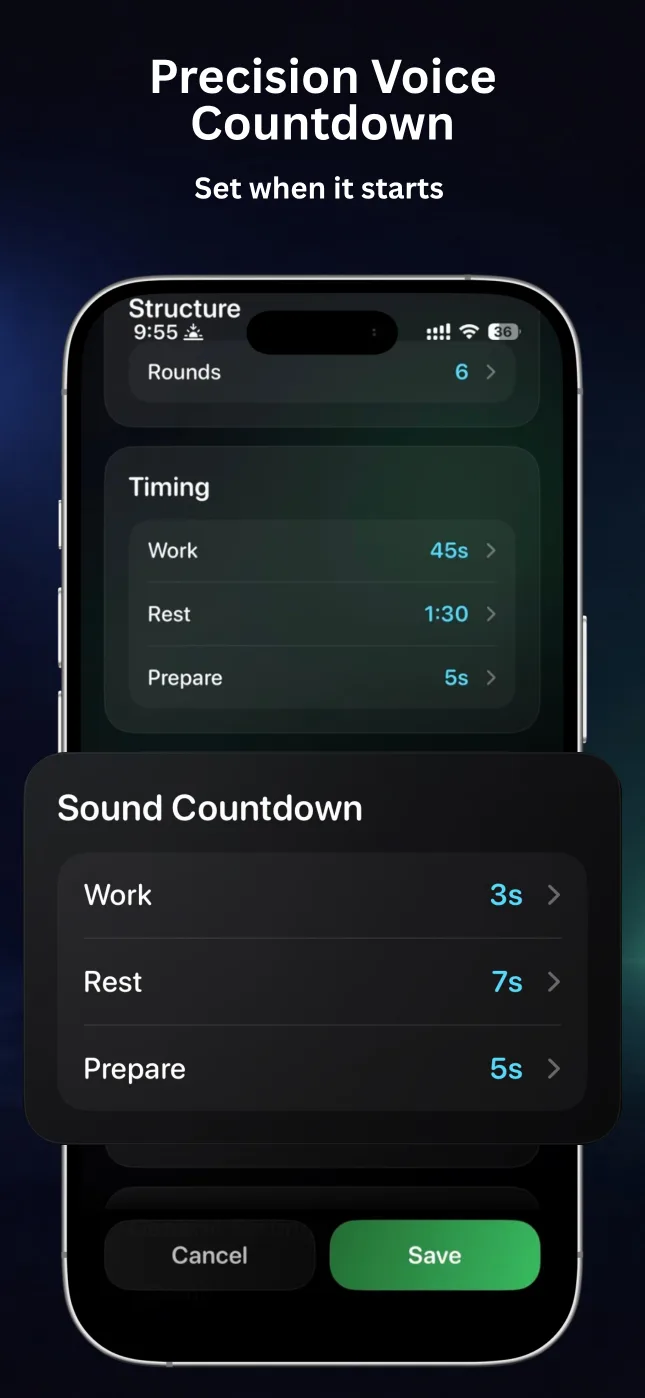 RepChime custom voice countdown settings
